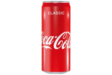 a red coca can with the word coca on it