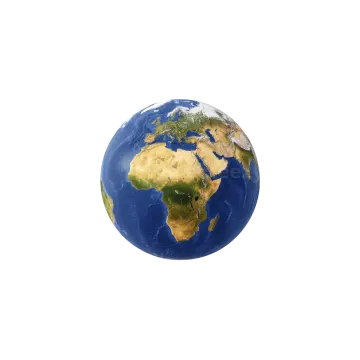 the earth on a white background