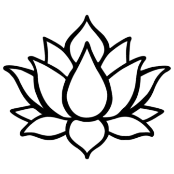 a black and white lotus flower