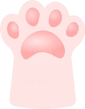 a pink paw print on a white background