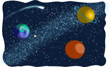 an image of planets in the night sky