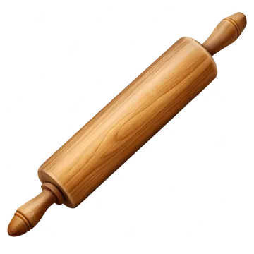 a wooden rolling board on a white background