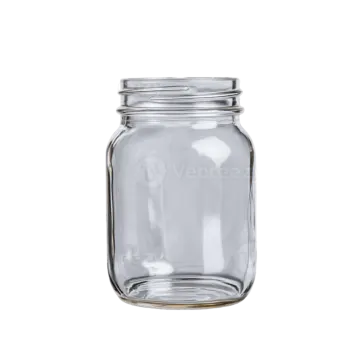 a glass jar with a white background
