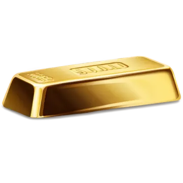 a gold bar on white background