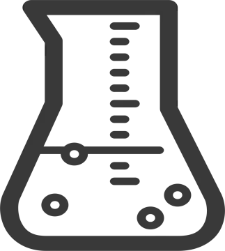 a black and white icon of a test tube