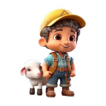 a little boy holding a sheep in his hands