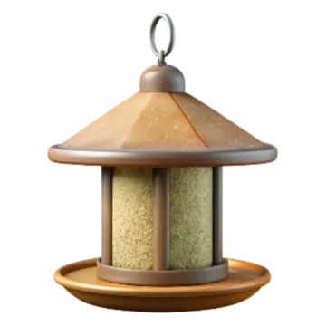a bird feeder on a white background
