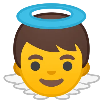 a man with an angel halo on his head