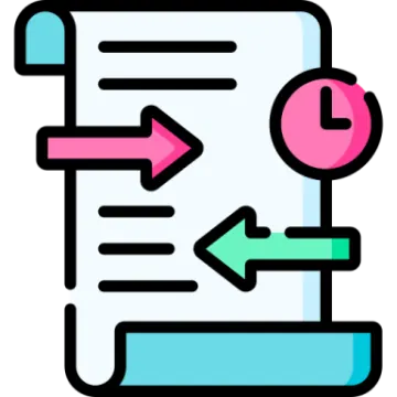 a clipboard with arrows pointing up and down