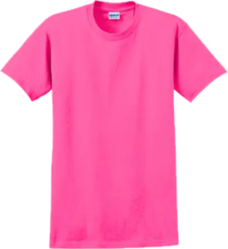 a bright pink t - shirt on a white background