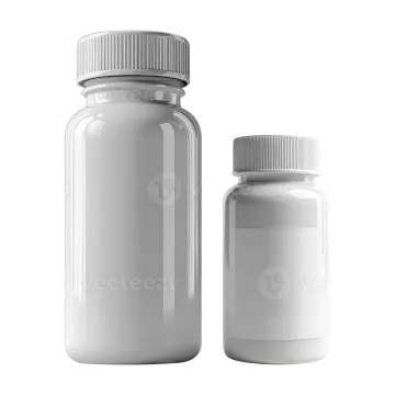 two bottles with white caps on a white background