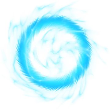 a blue and white swirl on a white background