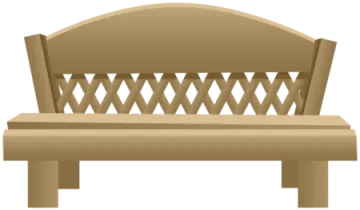 a wooden bench with lattices on it