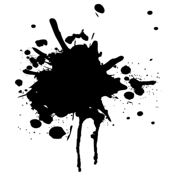 a black ink sp on a white background