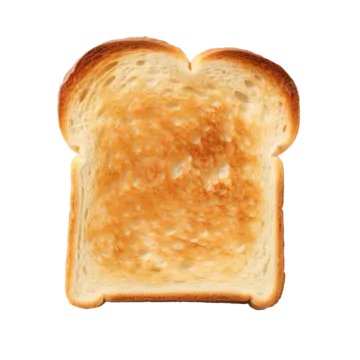 a slice of bread on a white background