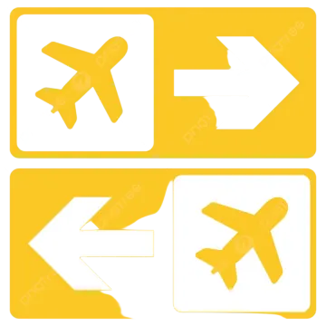 two yellow arrows pointing left and right on a white background
