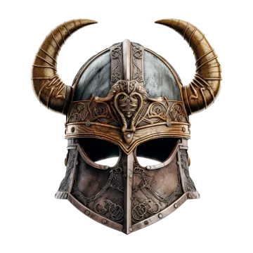 a helmet with horns and horns