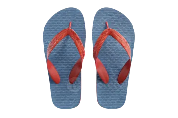 a pair of flip flops on a white background
