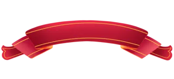 a red ribbon on a white background