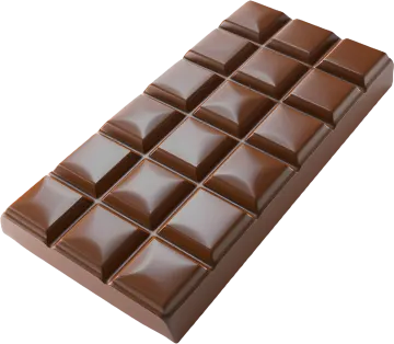 a chocolate bar on a white background