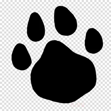 a black paw print on a transparent background