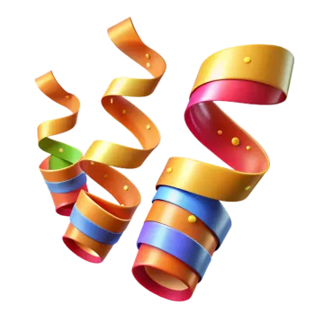 a bunch of colorful ribbons on a white background