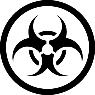 a black and white image of a bio symbol