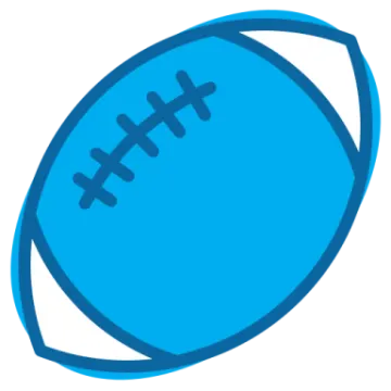a blue football ball on a white background