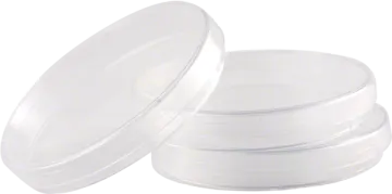 a pair of clear plastic lids
