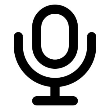 a black and white microphone icon