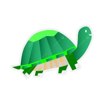 a green turtle sticker on a white background