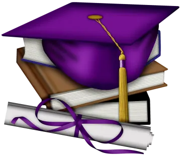 a pile of books with a graduation cap on top