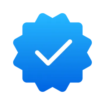 a blue icon with a check mark on it