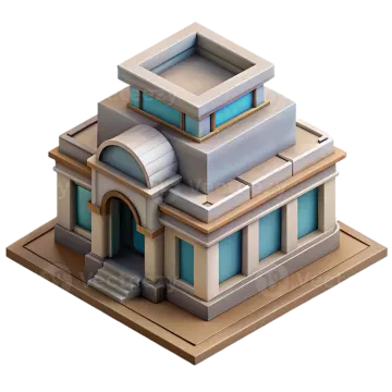 an illustration of a building with a roof