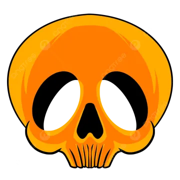 a cartoon skull with big eyes