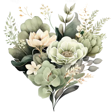 a watercolor painting of flowers and leaves