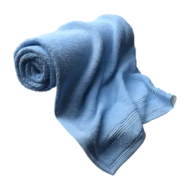 a blue towel on a white background