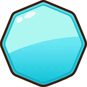a blue hexagon with brown edges