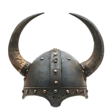 a helmet with horns and horns on it