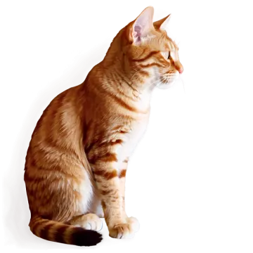the cat is orange and white