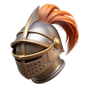 an image of a helmet with orange hair