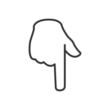 a black and white drawing of a hand