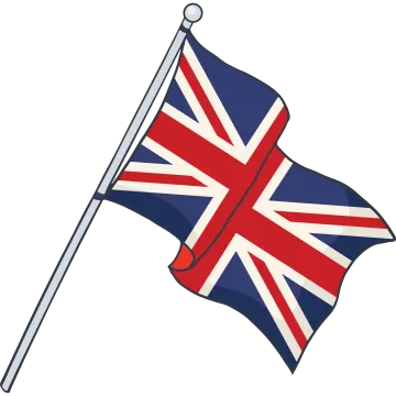 a british flag flying in the wind