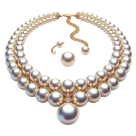 a pearl necklace and earring set