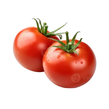 two tomatoes on a white background