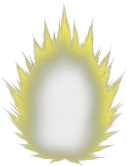 a white circle with yellow flames on it