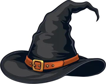 a witch hat on a white background