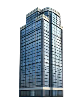 an office building on a white background