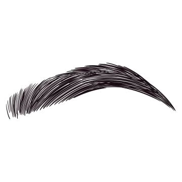 a black and white drawing of a eyebrow