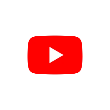 a red youtube logo on a white background